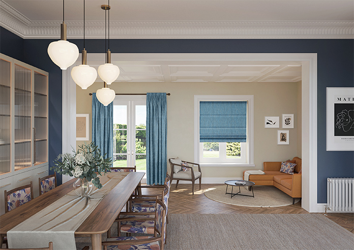 Cascade, Vivid Blue - Roman Blind - Image 8